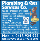 Plumbing and Gas Services Co